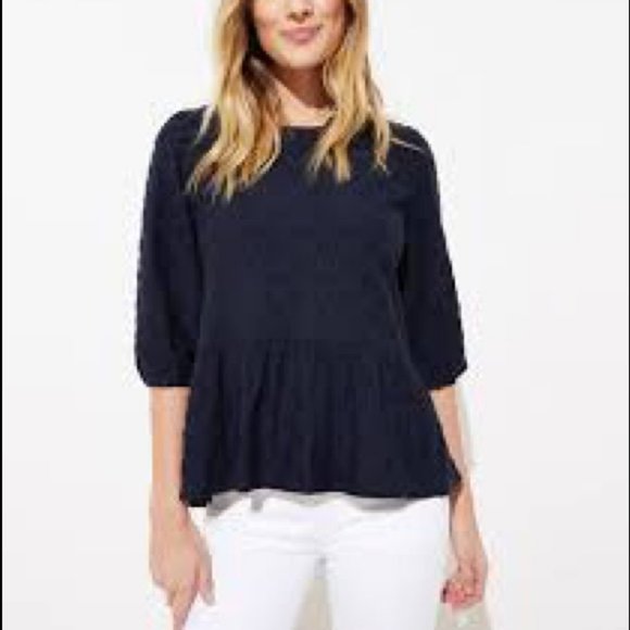 Loft Clip Dot Peplum Top - Picture 1 of 3